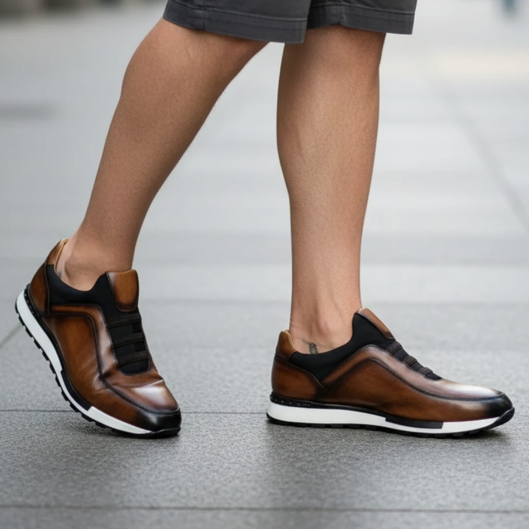 Alejandro Cowhide Leather Sneakers – Sleek Minimalist Slip-On Casual Shoes