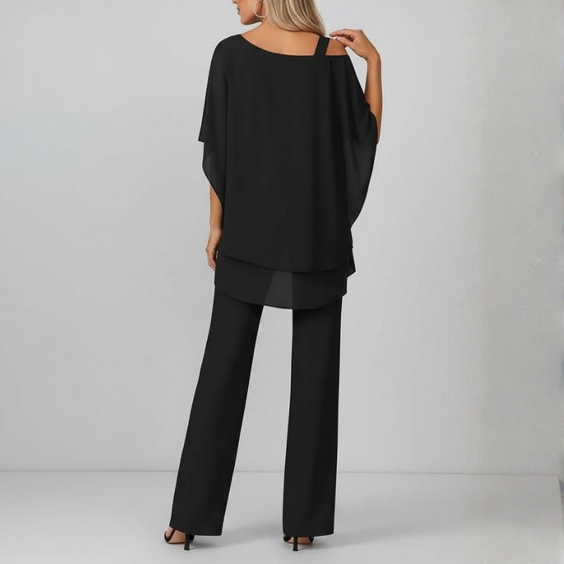 Valeria Luxe Satin Two-Piece Set – Elegant Structured Occasion Ensemble