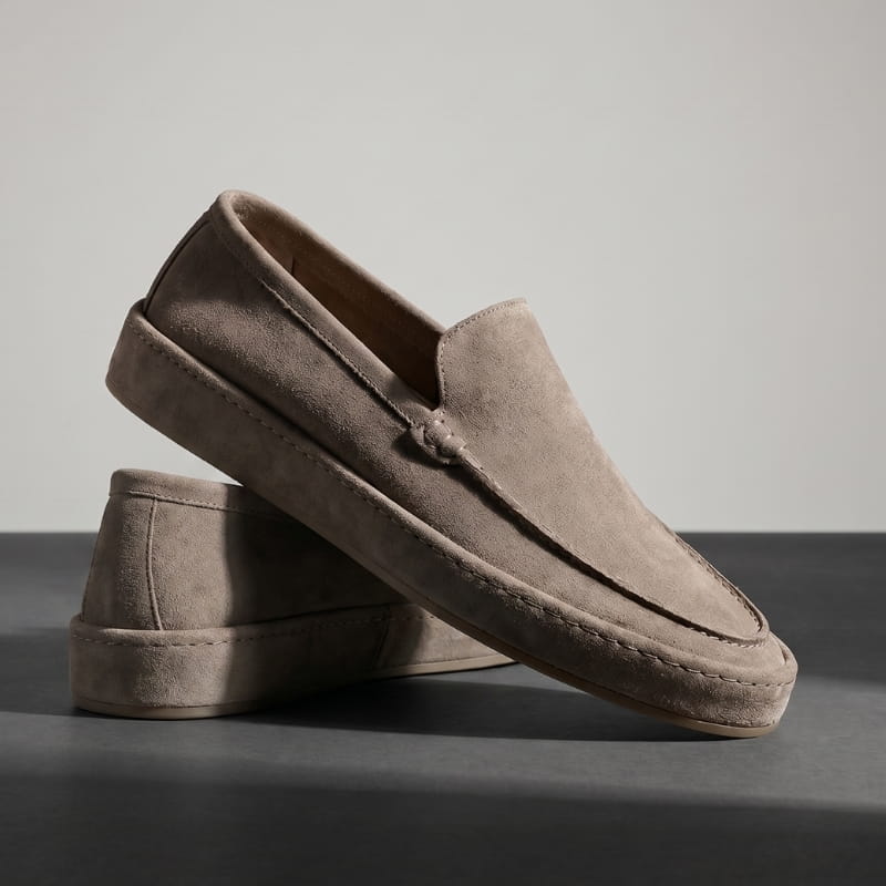 Leonardo Suede Leather Slip-On Loafers Cushioned Smart Casual Everyday Shoes