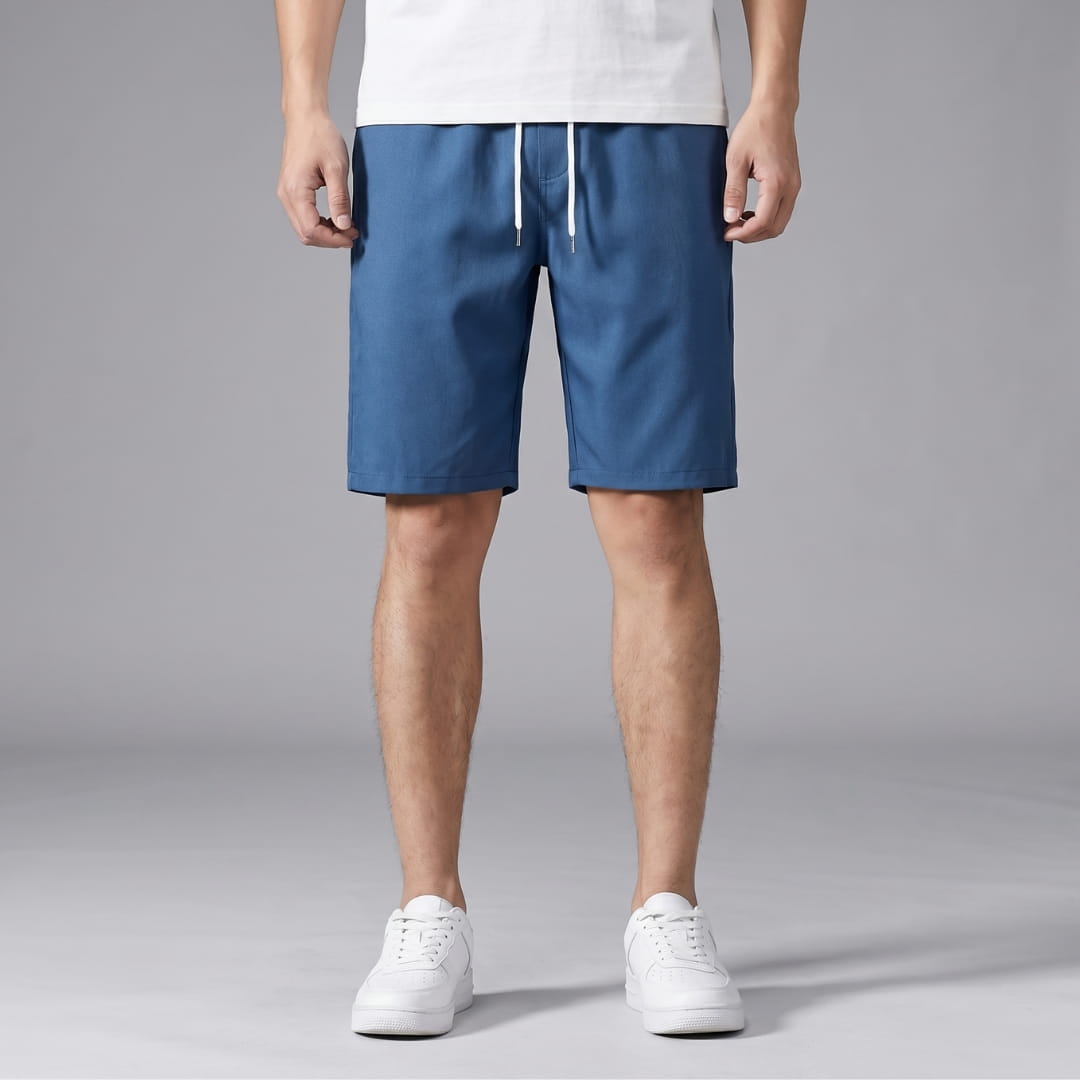 Deluca Cotton Blend Drawstring Shorts – Lightweight Knee-Length Summer Wear