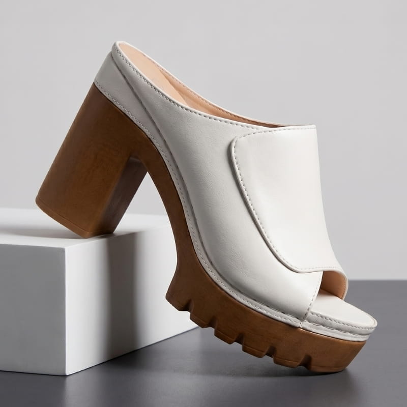 Geneva Soft Leather Platform Heeled Sandals – Supportive Elegant Style