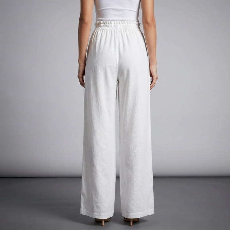 Carmen Linen High Waist Wide Leg Pants – Relaxed A-Line Elegance