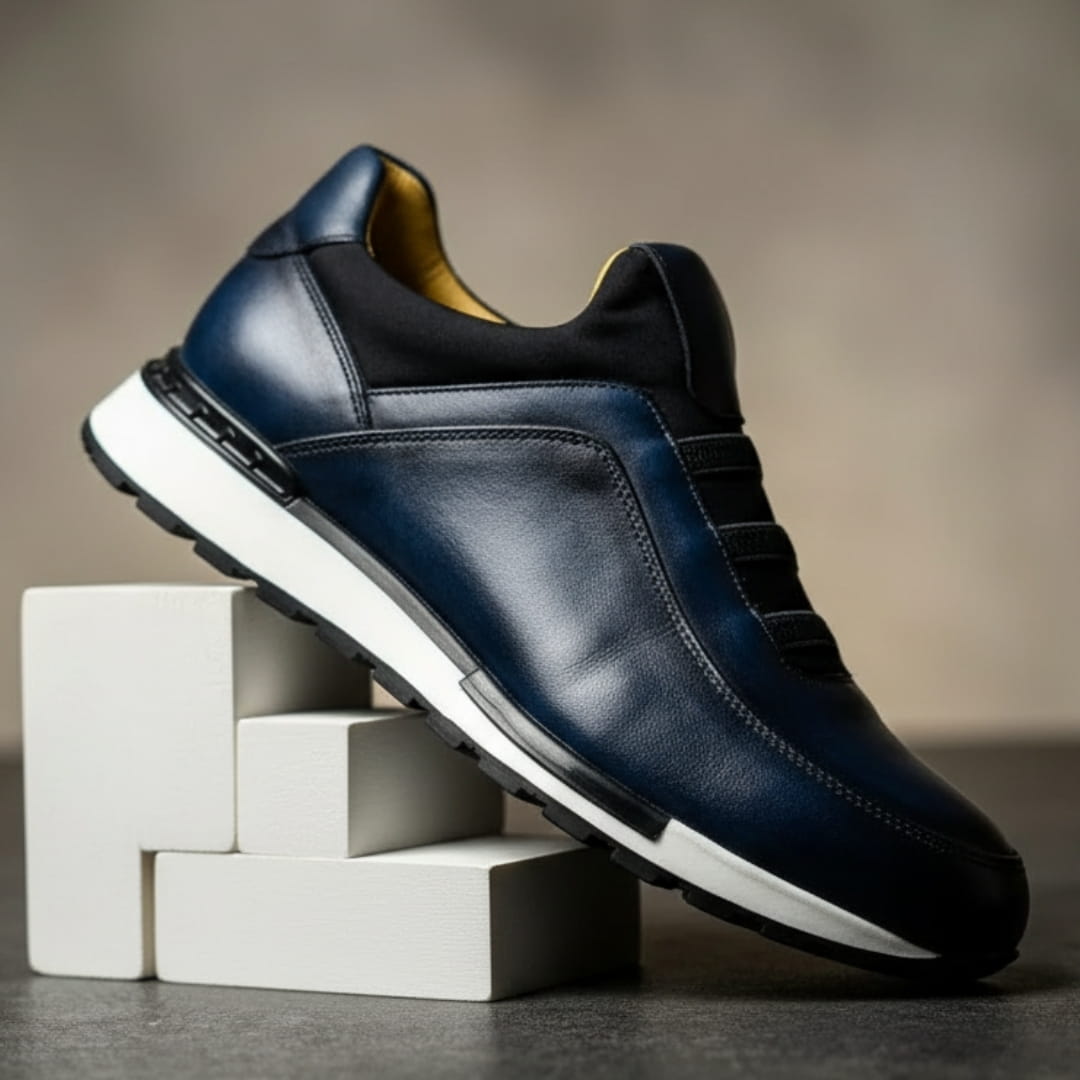 Alejandro Cowhide Leather Sneakers – Sleek Minimalist Slip-On Casual Shoes