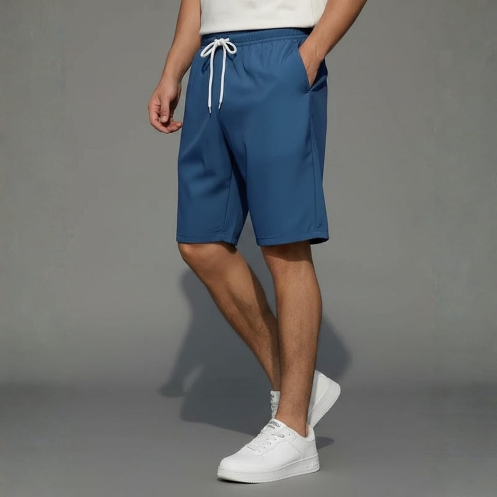 Deluca Cotton Blend Drawstring Shorts – Lightweight Knee-Length Summer Wear