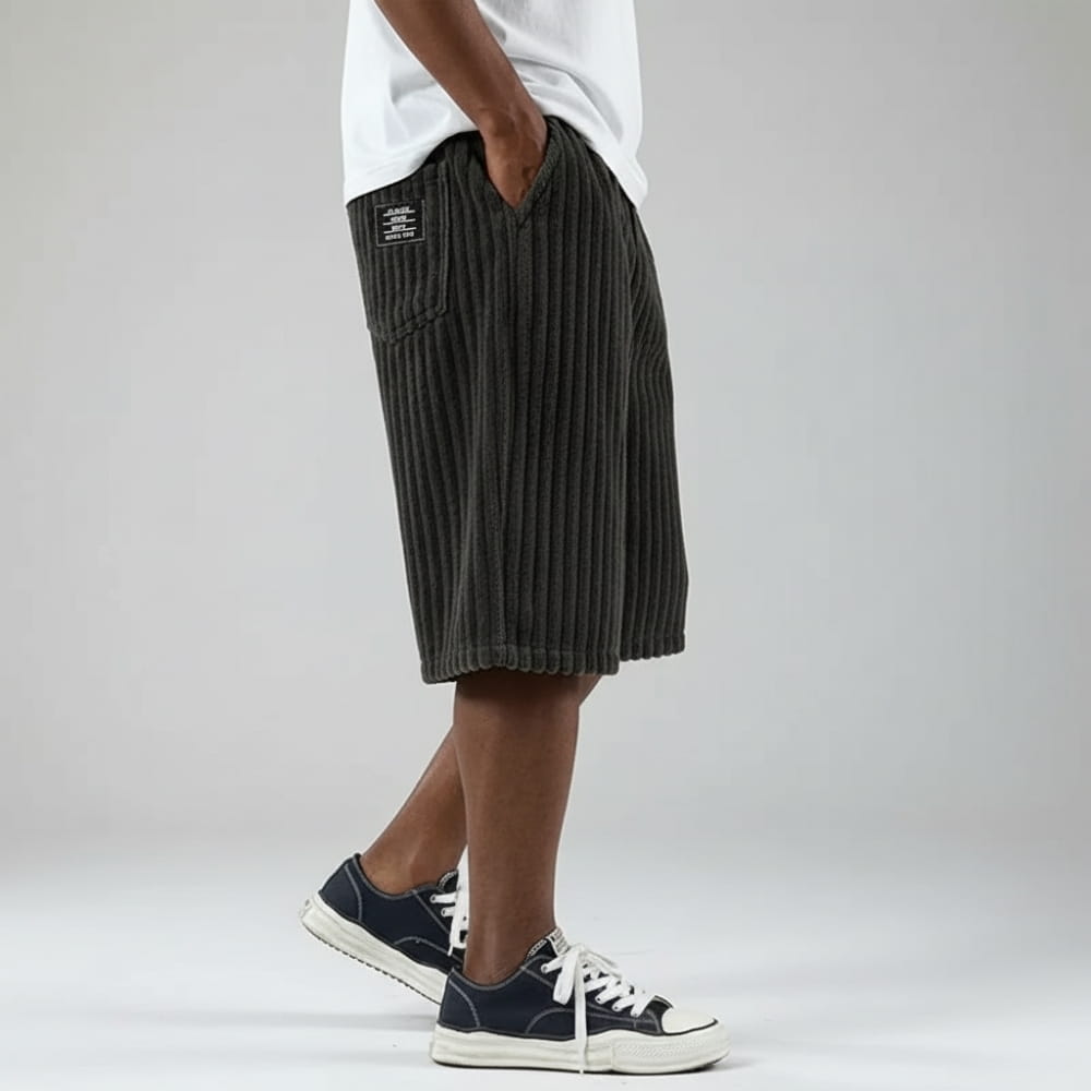 Albert Corduroy Drawstring Shorts – Lightweight Knee-Length Summer Wear