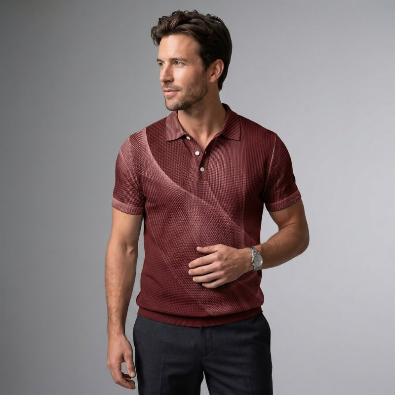 Connor Waffle Knit Polo Shirt – Classic Fit Smart Casual Everyday Top