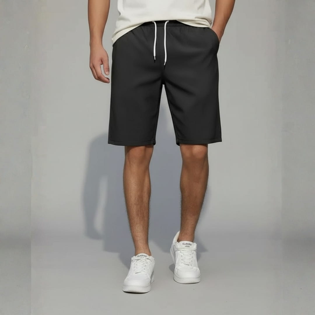 Deluca Cotton Blend Drawstring Shorts – Lightweight Knee-Length Summer Wear