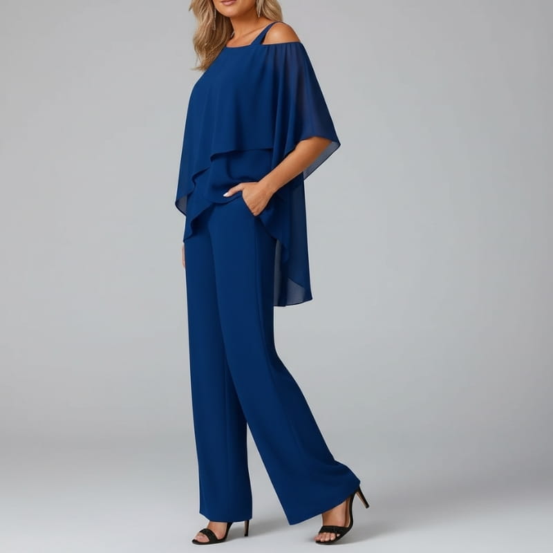 Valeria Luxe Satin Two-Piece Set – Elegant Structured Occasion Ensemble