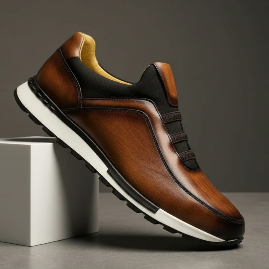 Alejandro Cowhide Leather Sneakers – Sleek Minimalist Slip-On Casual Shoes