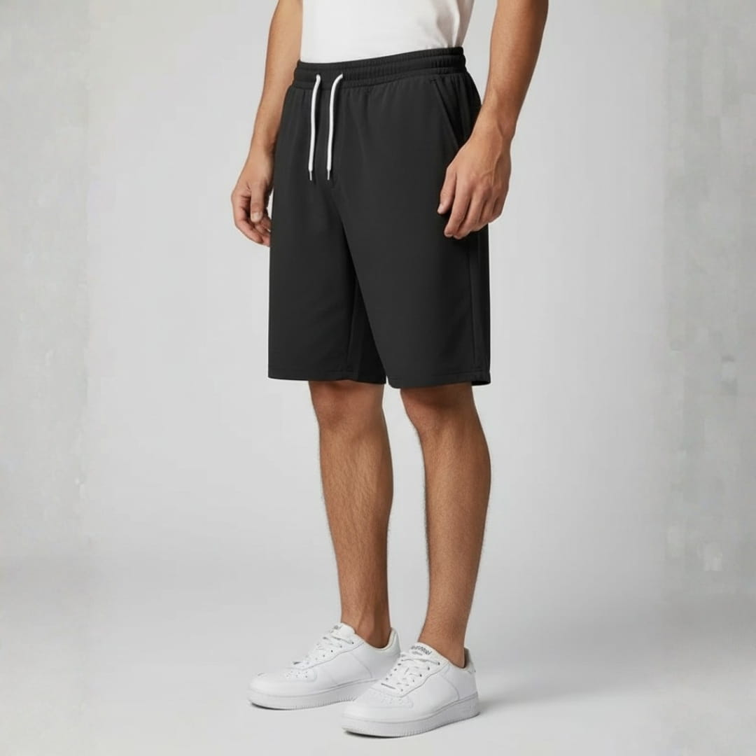 Deluca Cotton Blend Drawstring Shorts – Lightweight Knee-Length Summer Wear