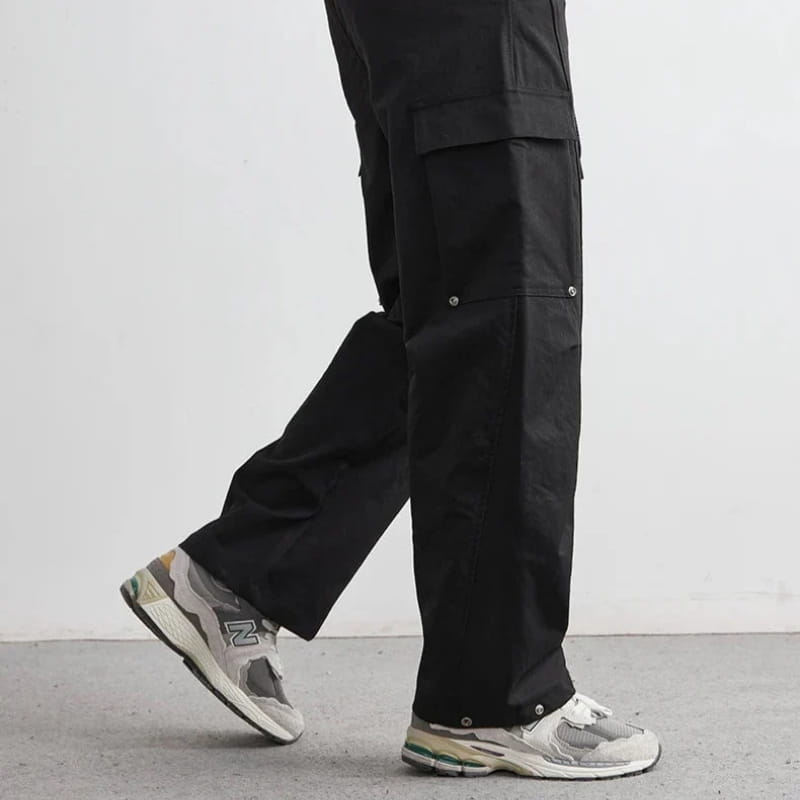 Ronny Utility Cotton Canvas Wide-Leg Cargo Pants – Relaxed Streetwear Utility Trousers