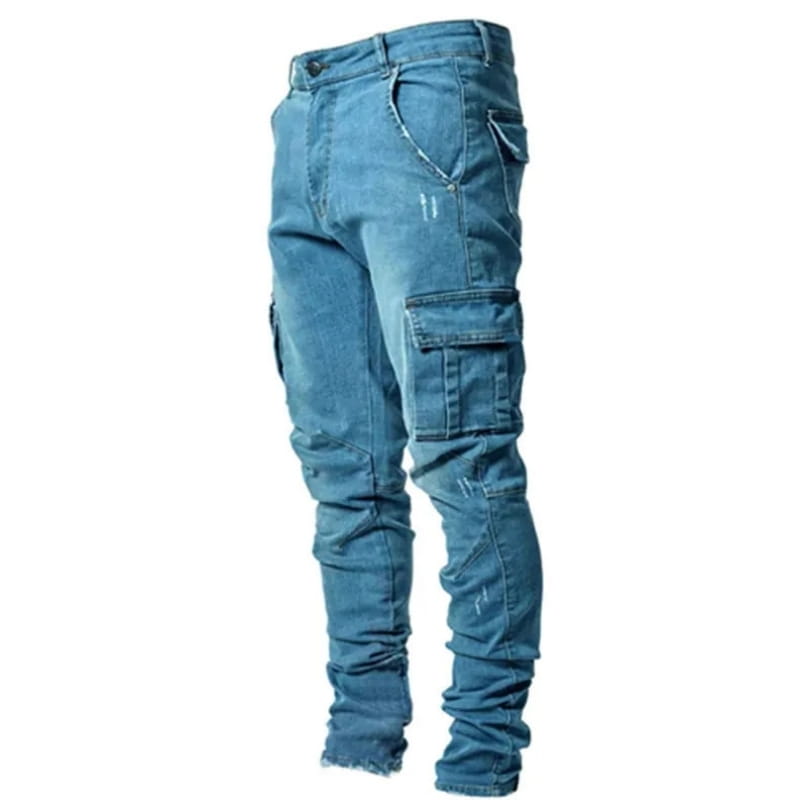 Brian Atelier Slim Stretch Cargo Denim Jeans – Modern Tapered Utility