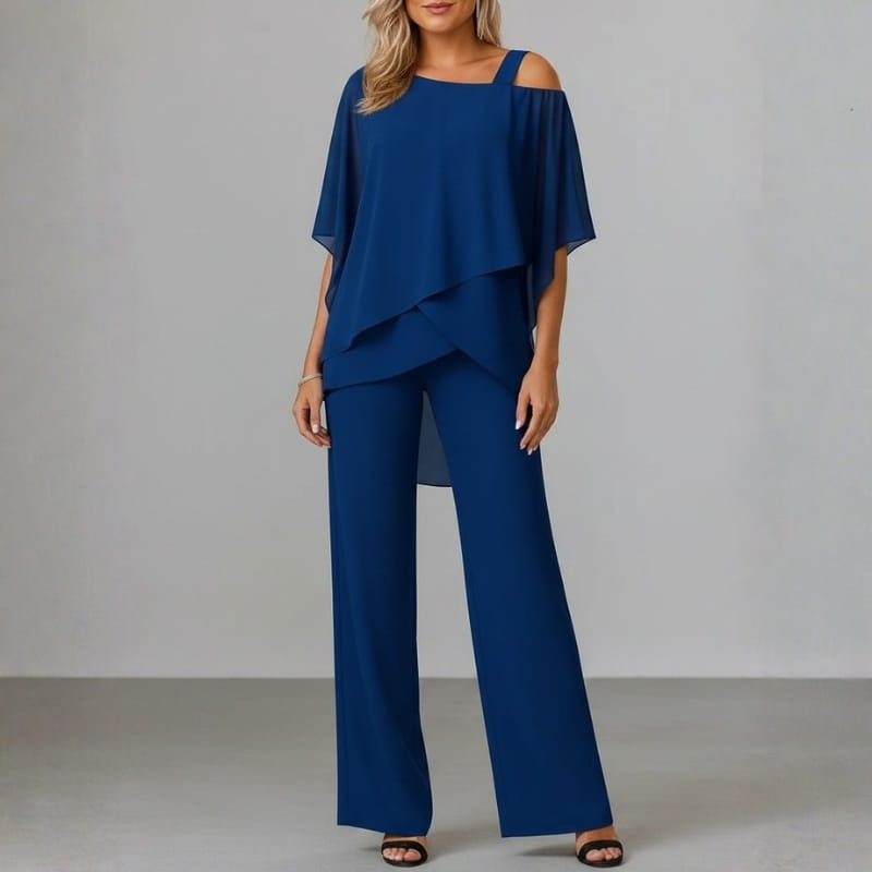 Valeria Luxe Satin Two-Piece Set – Elegant Structured Occasion Ensemble