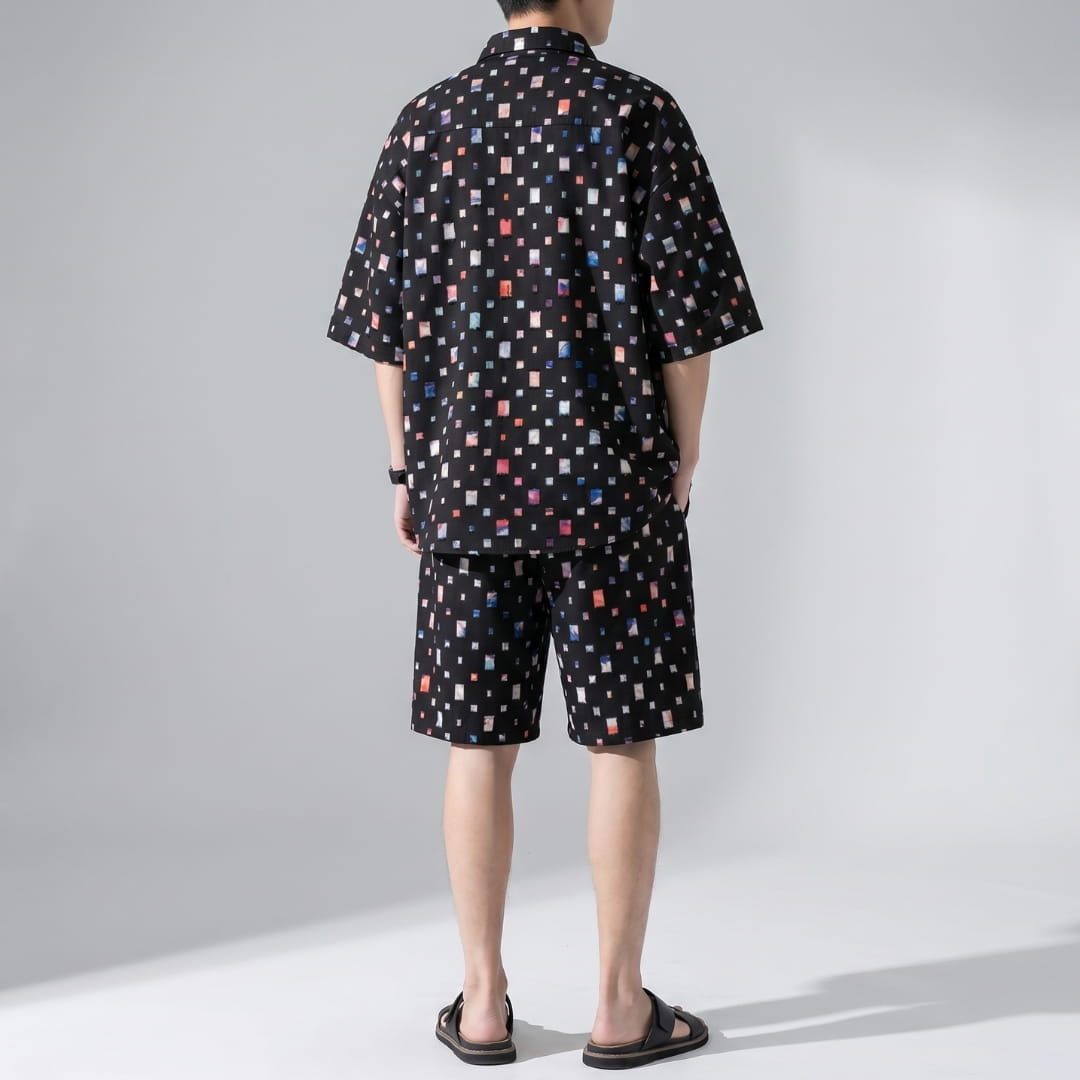 Hugo Cotton Blend Textured Two Piece Set – Relaxed Fit Summer Outfit
