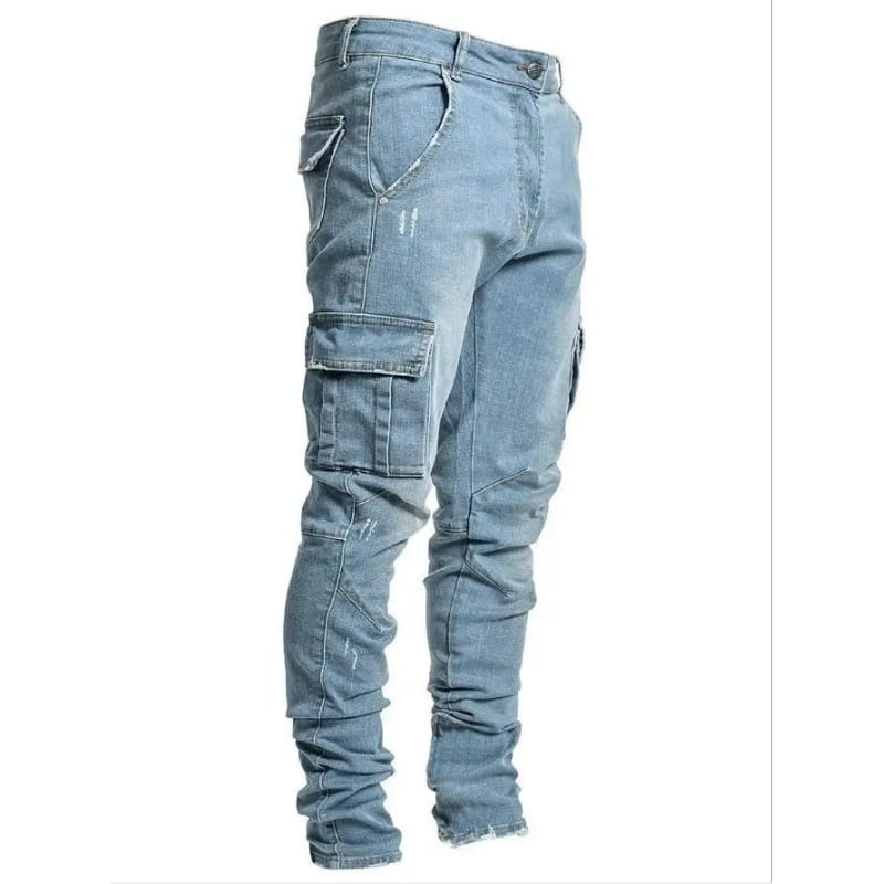 Brian Atelier Slim Stretch Cargo Denim Jeans – Modern Tapered Utility