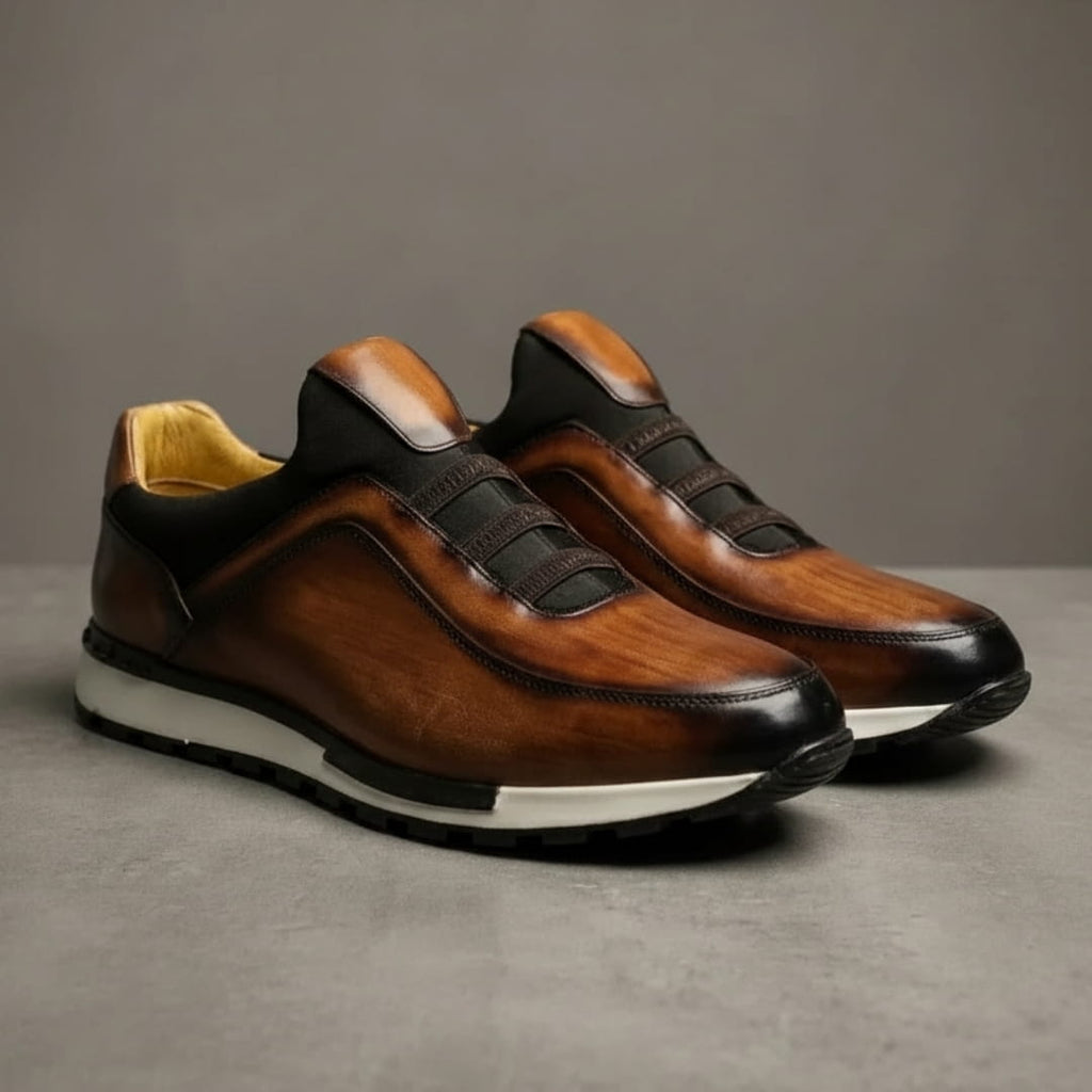 Alejandro Cowhide Leather Sneakers – Sleek Minimalist Slip-On Casual Shoes