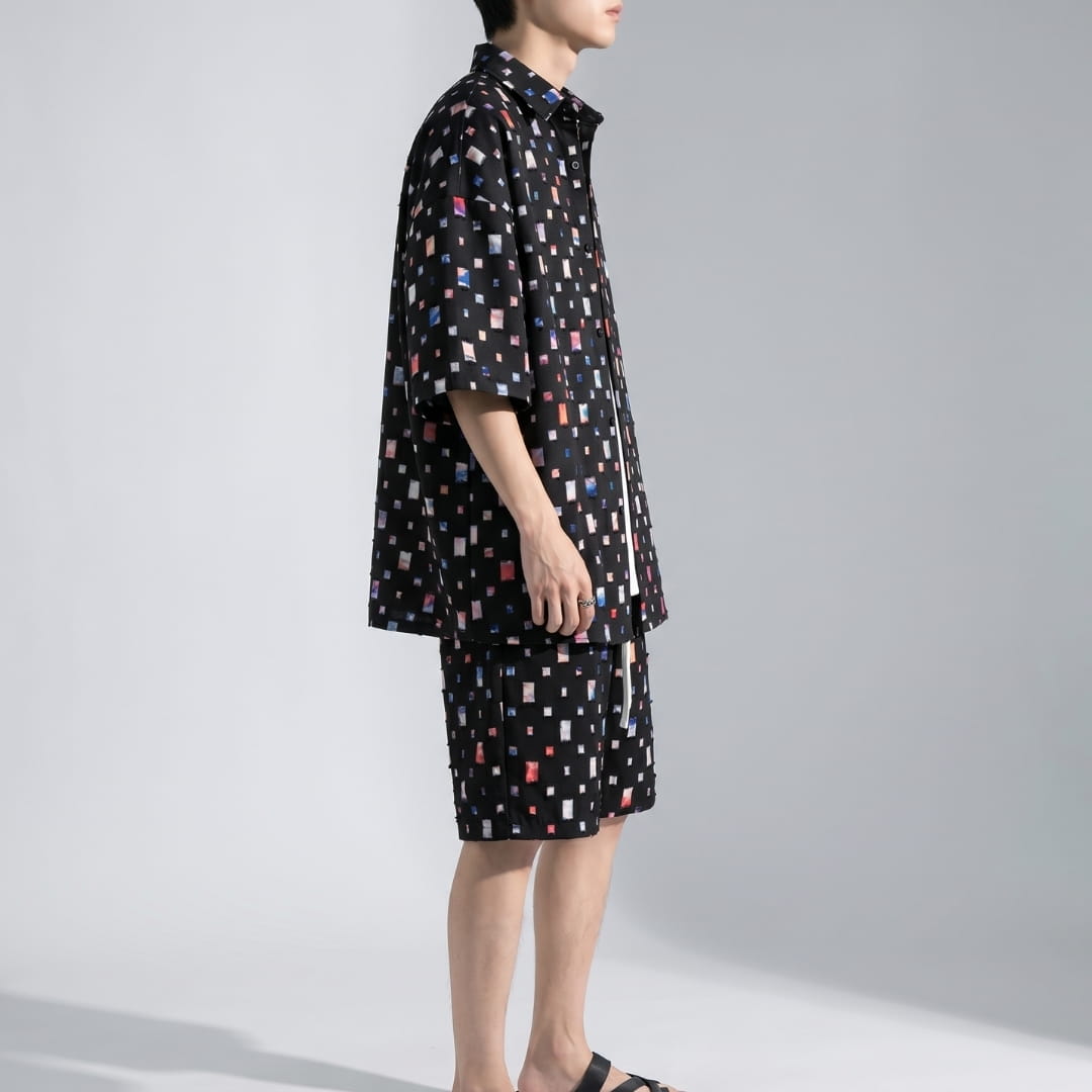 Hugo Cotton Blend Textured Two Piece Set – Relaxed Fit Summer Outfit