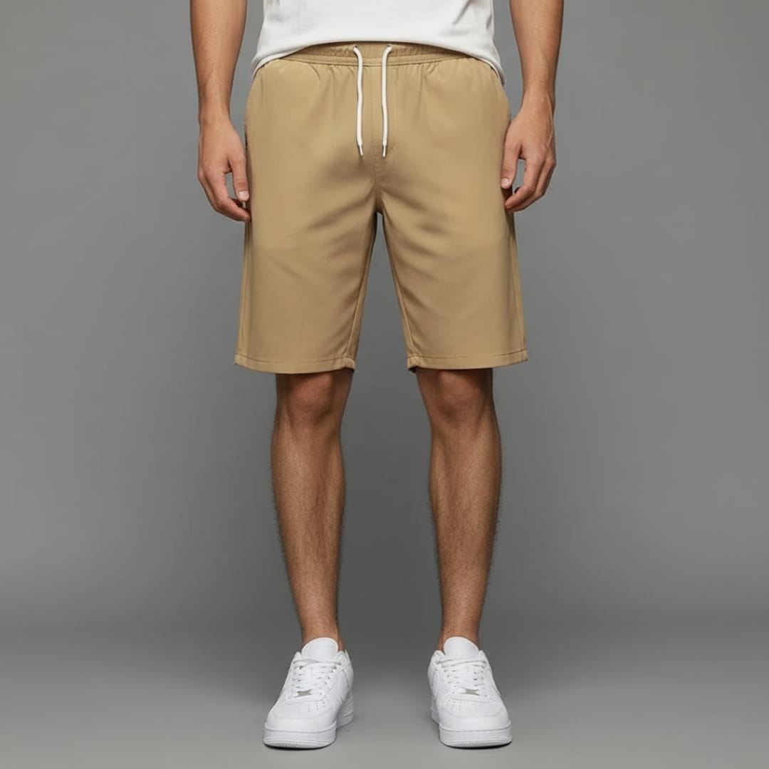 Deluca Cotton Blend Drawstring Shorts – Lightweight Knee-Length Summer Wear