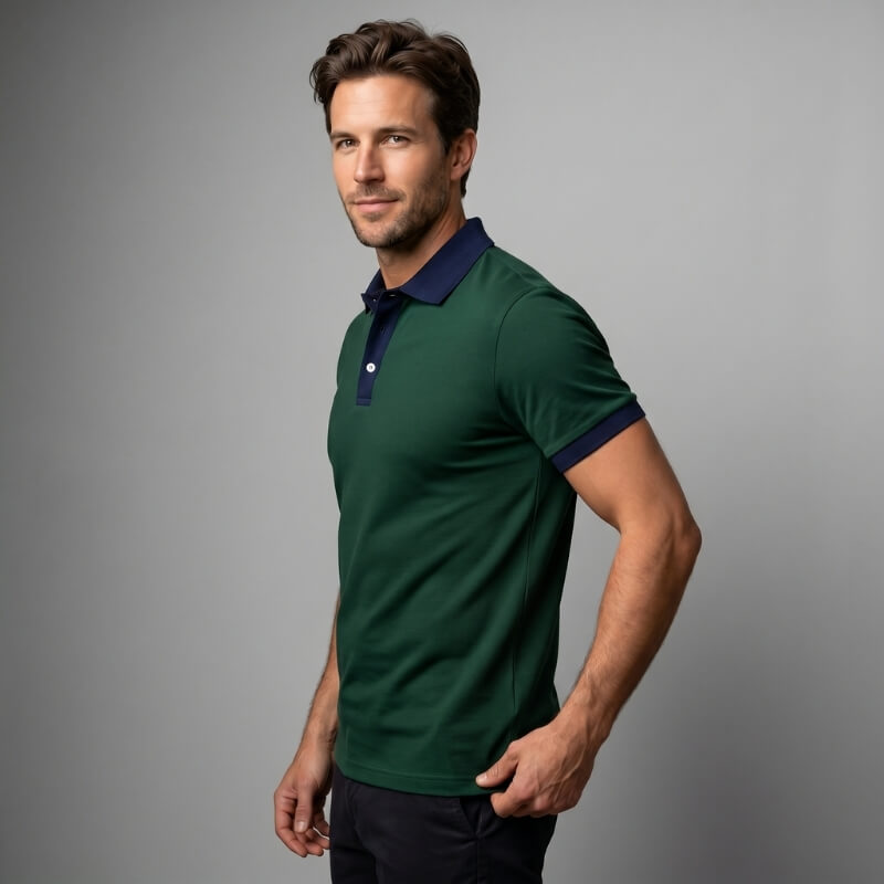 Hugo Performance Golf Polo Shirt – Quick Dry Athletic Contrast Collar Activewear