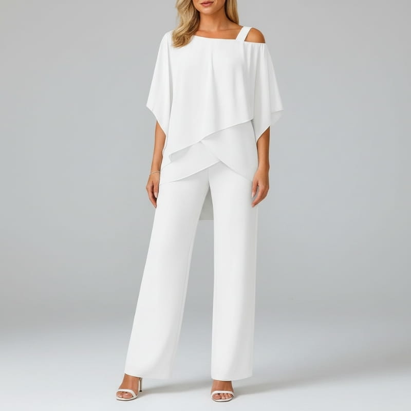 Valeria Luxe Satin Two-Piece Set – Elegant Structured Occasion Ensemble