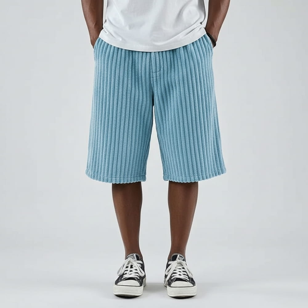 Albert Corduroy Drawstring Shorts – Lightweight Knee-Length Summer Wear