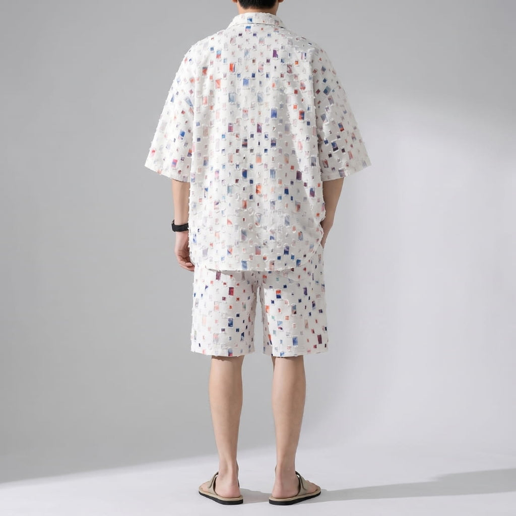 Hugo Cotton Blend Textured Two Piece Set – Relaxed Fit Summer Outfit