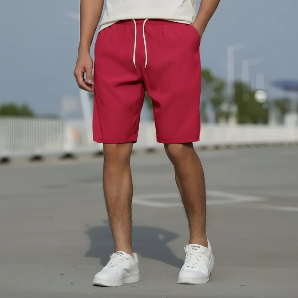 Deluca Cotton Blend Drawstring Shorts – Lightweight Knee-Length Summer Wear