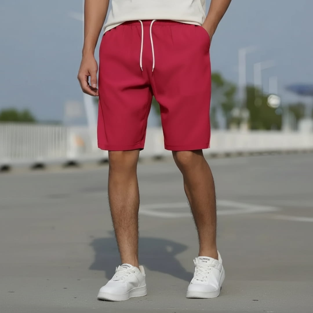 Deluca Cotton Blend Drawstring Shorts – Lightweight Knee-Length Summer Wear
