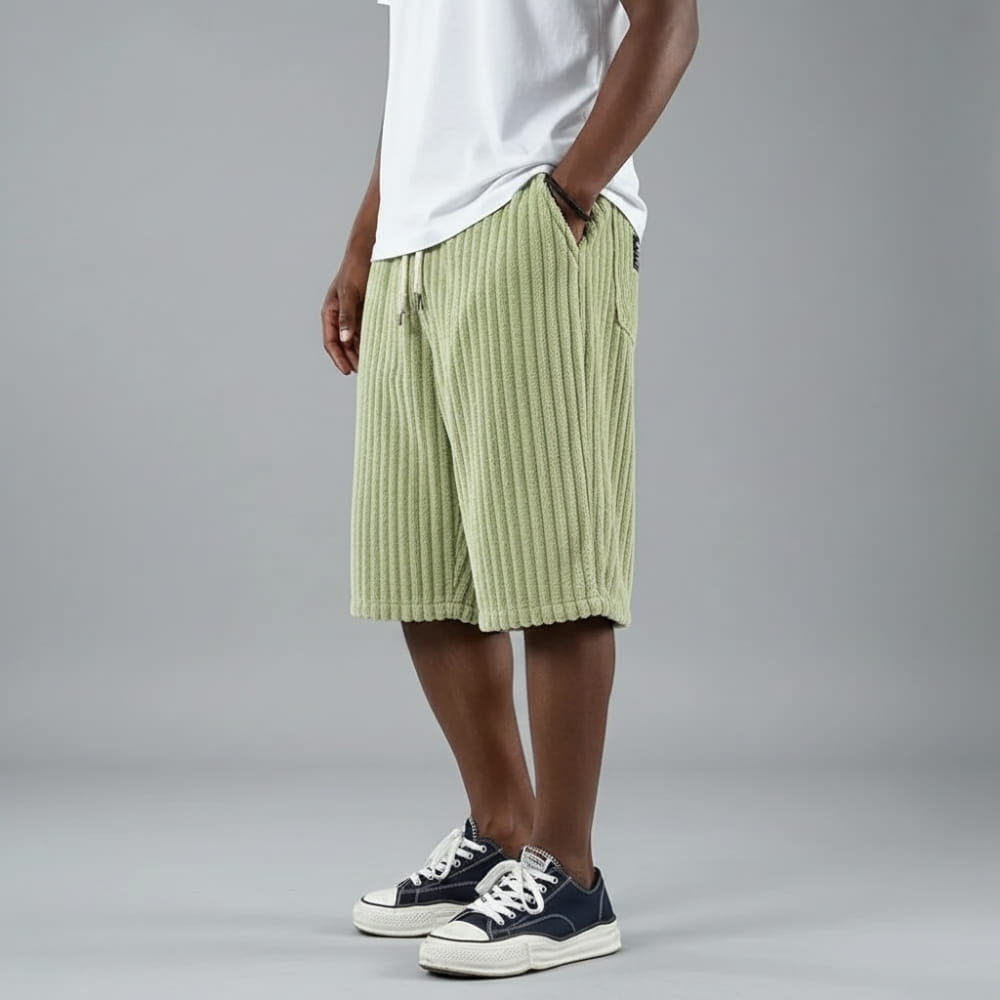 Albert Corduroy Drawstring Shorts – Lightweight Knee-Length Summer Wear