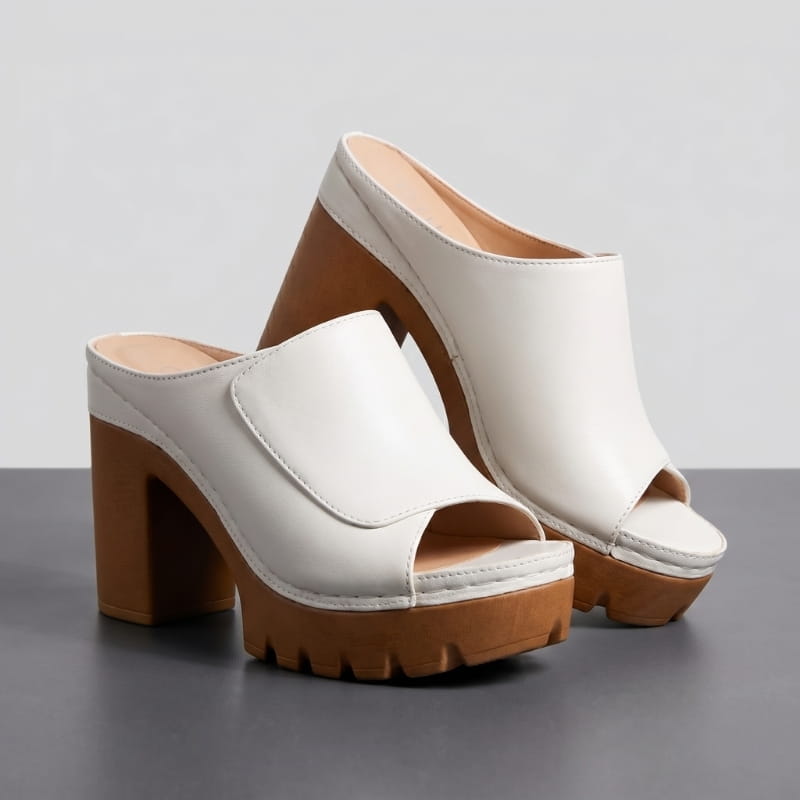Geneva Soft Leather Platform Heeled Sandals – Supportive Elegant Style