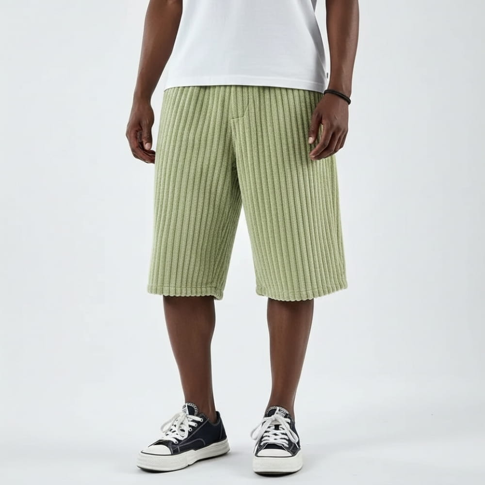 Albert Corduroy Drawstring Shorts – Lightweight Knee-Length Summer Wear