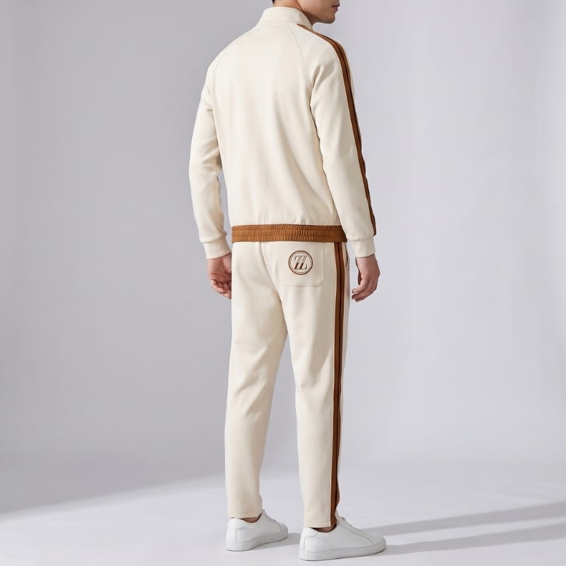 Valerio Lycra Quarter-Zip Tracksuit Set – Refined Sport Matching Outfit