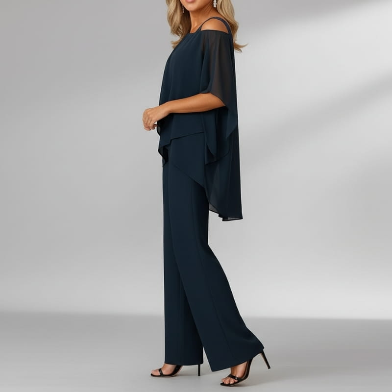 Valeria Luxe Satin Two-Piece Set – Elegant Structured Occasion Ensemble