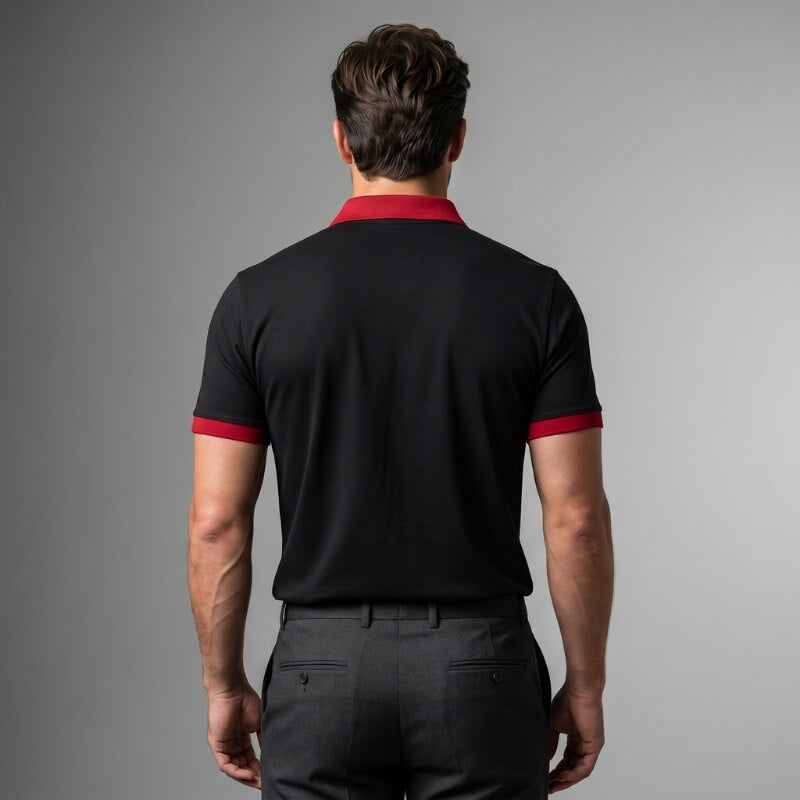 Hugo Performance Golf Polo Shirt – Quick Dry Athletic Contrast Collar Activewear