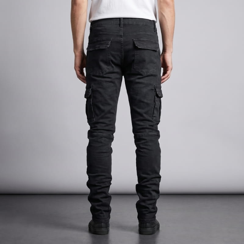 Brian Atelier Slim Stretch Cargo Denim Jeans – Modern Tapered Utility