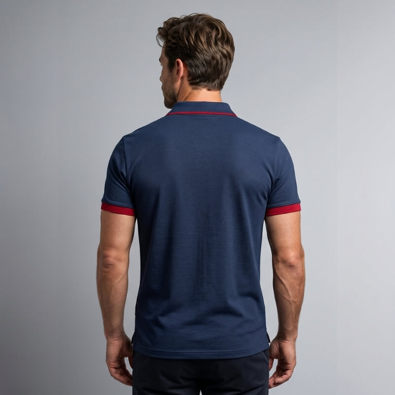 Hugo Performance Golf Polo Shirt – Quick Dry Athletic Contrast Collar Activewear