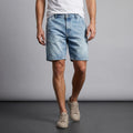 Erwin Light Wash Denim Shorts – Relaxed Wide Leg Vintage Button Fly Casual Summer Bottoms