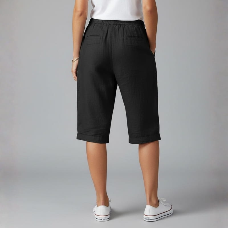 Crissa Cotton Linen Bermuda Shorts – Relaxed Fit Lightweight Casual Summer Wear