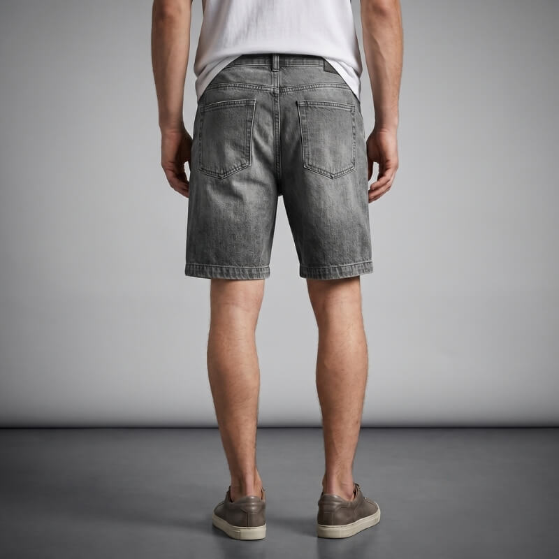 Erwin Light Wash Denim Shorts – Relaxed Wide Leg Vintage Button Fly Casual Summer Bottoms