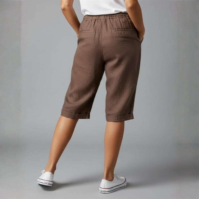 Crissa Cotton Linen Bermuda Shorts – Relaxed Fit Lightweight Casual Summer Wear