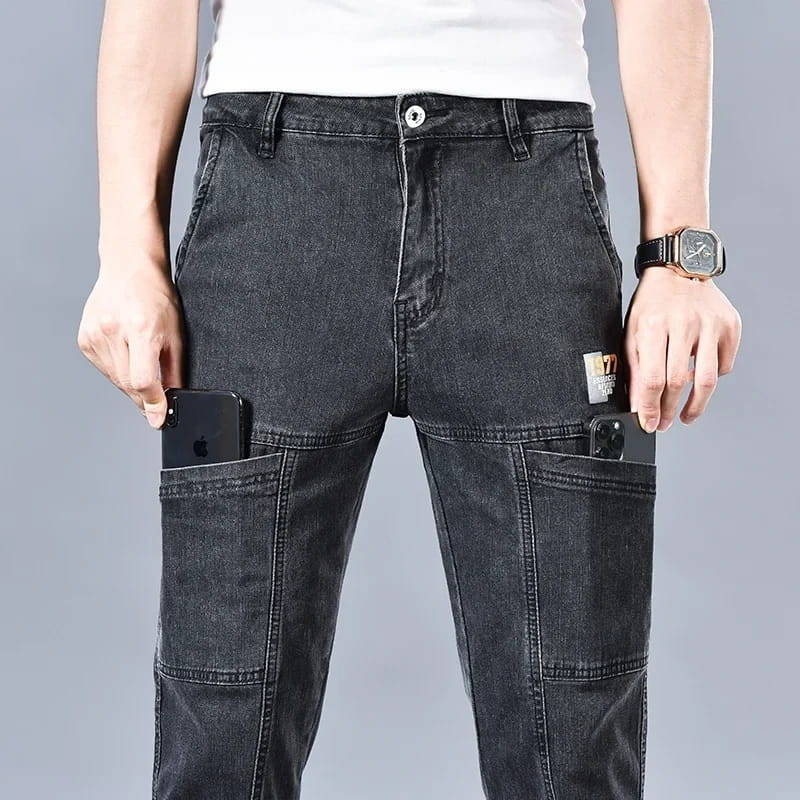 Rowan Tapered Stretch Cargo Denim Jeans – Utility Streetwear Pants