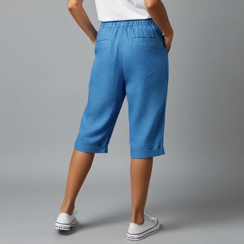 Crissa Cotton Linen Bermuda Shorts – Relaxed Fit Lightweight Casual Summer Wear