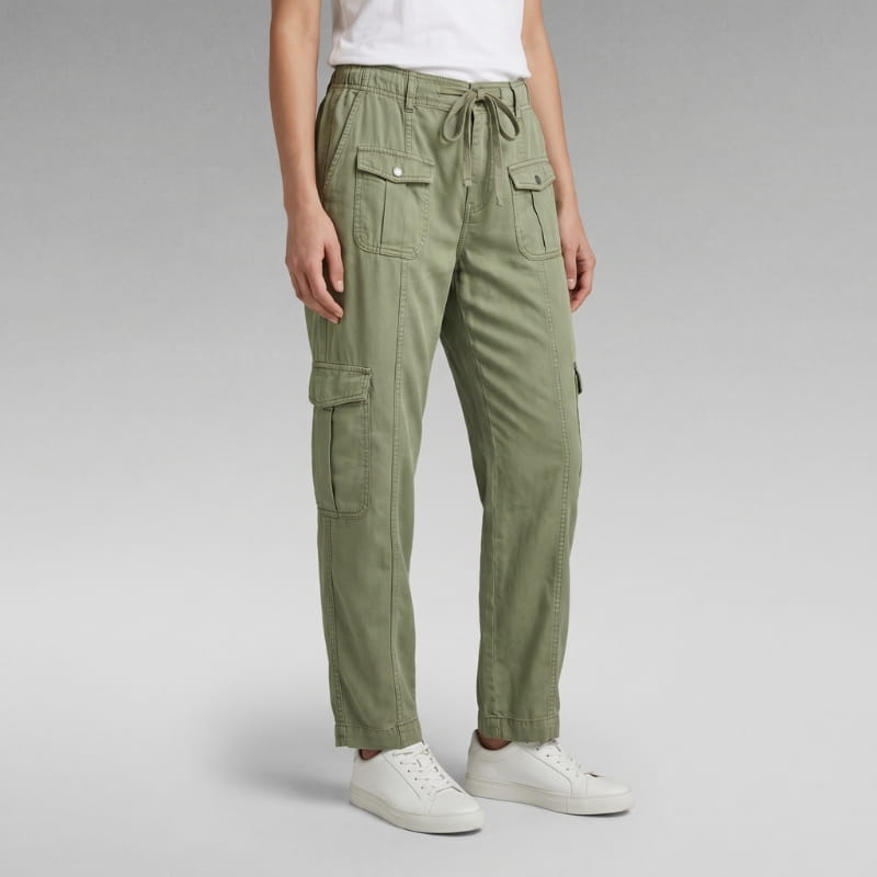 Raiza Tencel High Rise Relaxed Cargo Pants – Utility Everyday Trousers