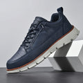 Jeorge Lightweight Lace Up Leather Sneakers – Cushioned Everyday Casual Shoes