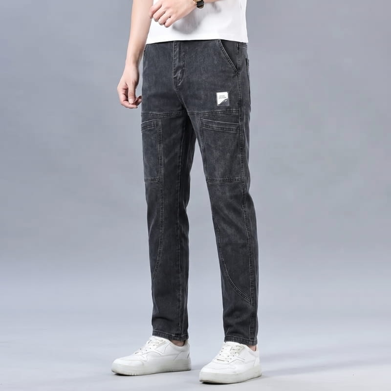 Rowan Tapered Stretch Cargo Denim Jeans – Utility Streetwear Pants