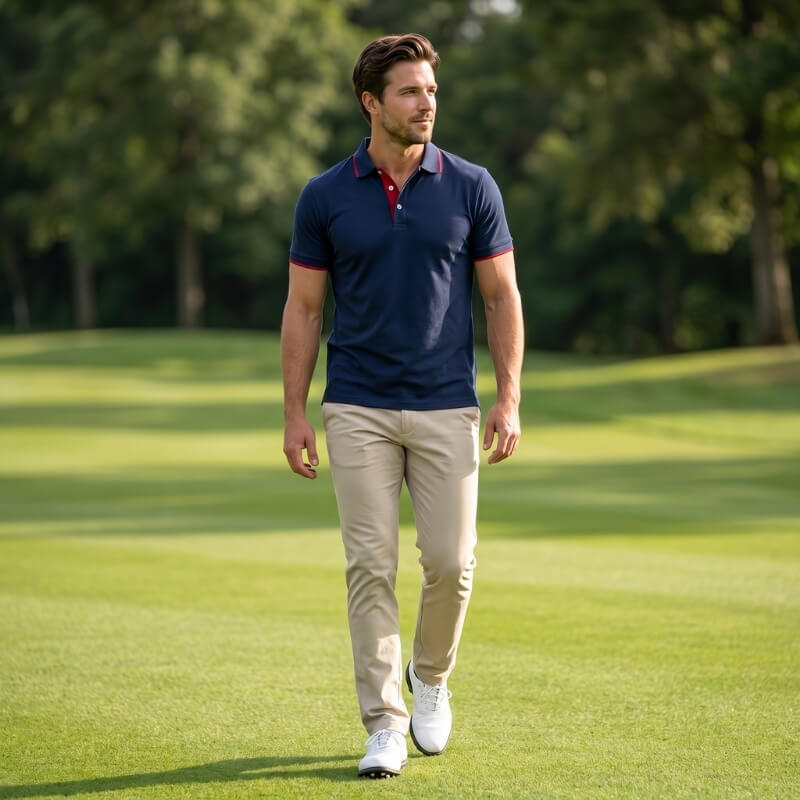 Hugo Performance Golf Polo Shirt – Quick Dry Athletic Contrast Collar Activewear