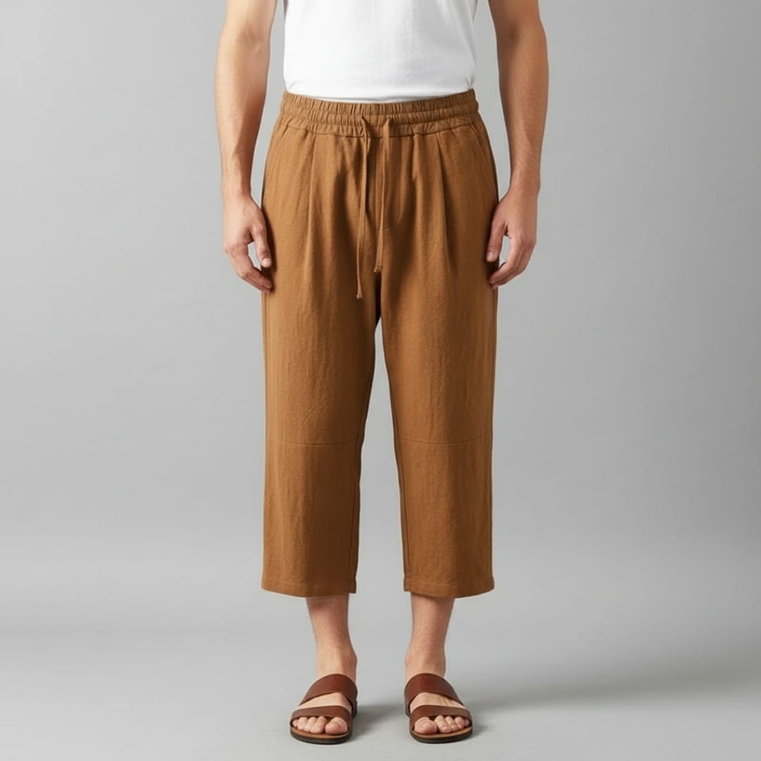 Julien Linen Blend Drawstring Pants – Lightweight Relaxed Fit Summer Trouser