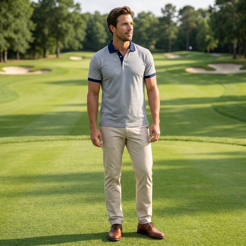Hugo Performance Golf Polo Shirt – Quick Dry Athletic Contrast Collar Activewear
