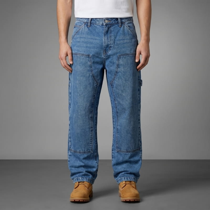 Matteo Distressed Carpenter Denim Jeans – Relaxed Vintage Streetwear Fit