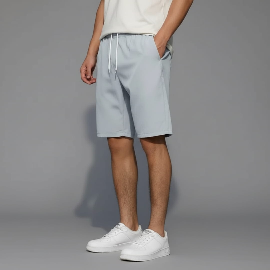 Deluca Cotton Blend Drawstring Shorts – Lightweight Knee-Length Summer Wear
